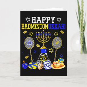 Happy Badmintonukkah Badminton Player Fan Hanukkah Card