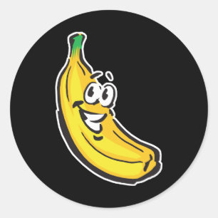 happy banana classic round sticker