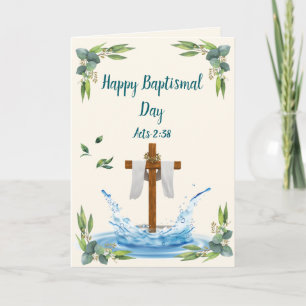 Happy Baptismal Day - Acts 2:38  Thank You Card