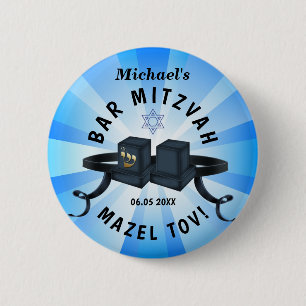 Happy Bar Mitzvah 20XX BlueDecorative 2 Inch Round Button