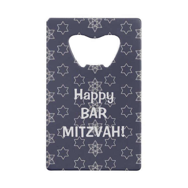 Happy Bar Mitzvah! Credit Card Bottle Opener (Front)