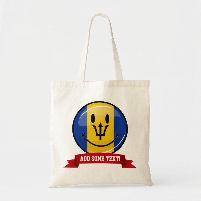 Happy Barbados Flag Tote Bag (Front)