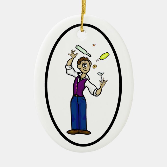 Happy Bartender Day Ornament - Male Bartender (Front)