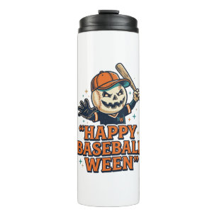 Happy Baseball Ween Vintage Halloween Baseball Des Thermal Tumbler