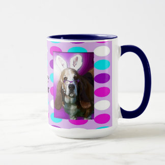 Happy Basset Hound Easter Coffee Mug
