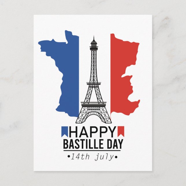 Happy Bastille Day France Postcard (Front)