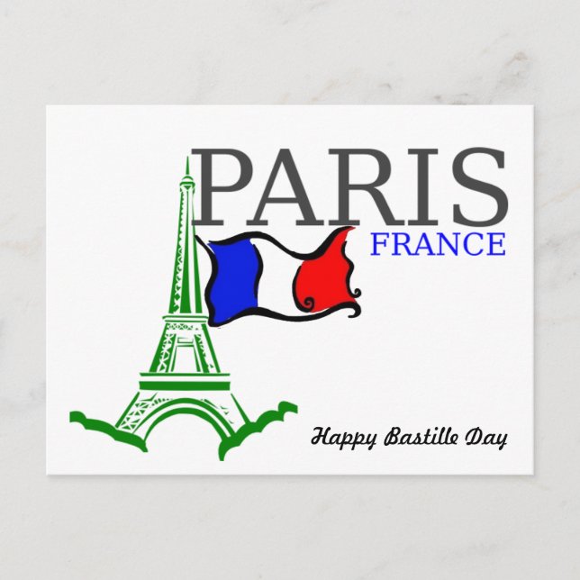 Happy Bastille Day France Postcard (Front)