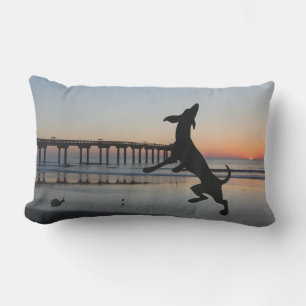 Happy Beach Dogs Outdoor (Optional Indoor) Lumbar Pillow