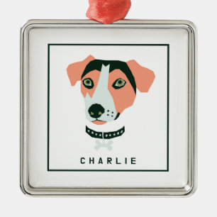 Happy Beagle Custom Metal Ornament