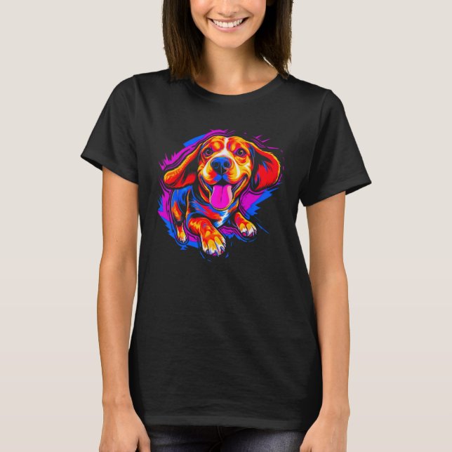 Happy Beagle Dog T-Shirt (Front)