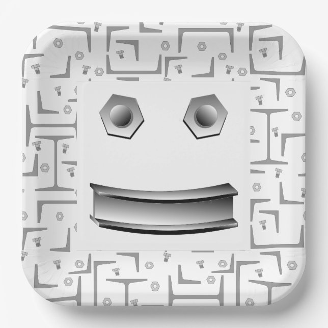 Happy Beam Face Paper Plate (Front)