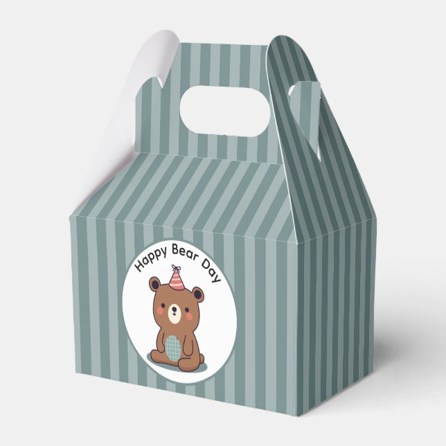 Happy Bear Day Favor Box (Back Side)