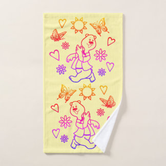 Happy Bear Hand Towel