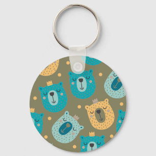 Happy Bear Kings Keychain