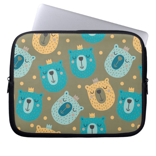 Happy Bear Kings Laptop Sleeve (Front)