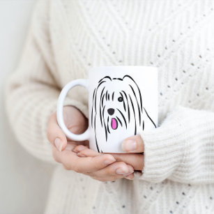 Happy Beardie or Shaggy Dog Custom Name Coffee Mug