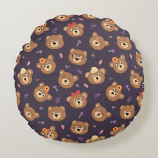 Happy Bears Round Pillow