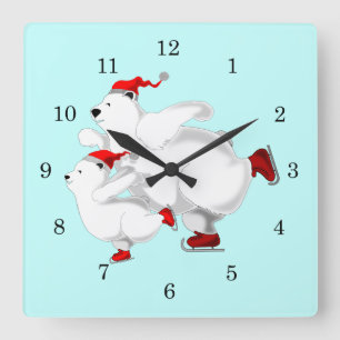 Happy Bears - Square Wall Clock