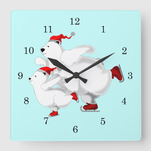 Happy Bears - Square Wall Clock (Front)