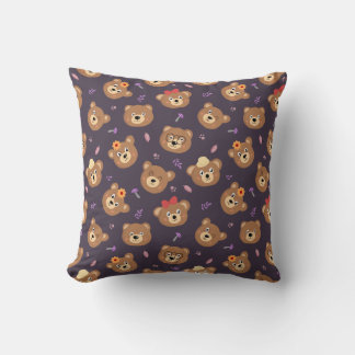 Happy Bears Throw Pillow