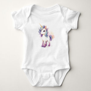 Happy Beautiful Majestic Unicorn  Baby Bodysuit