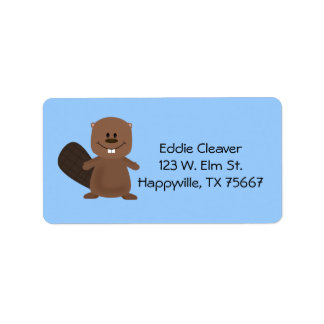 Happy Beaver Étiquette de adresse