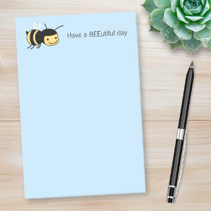 Happy Bee BEEutiful (Beautiful) Day Blue Post-it Notes