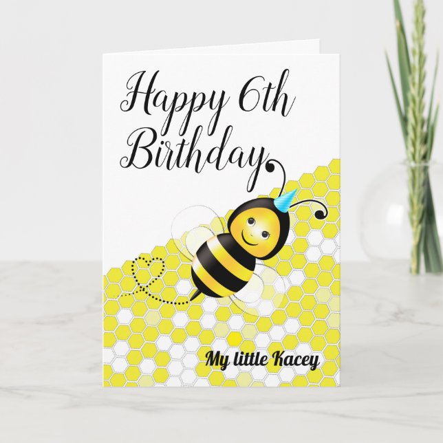 Happy Bee Birthday Card (Front)
