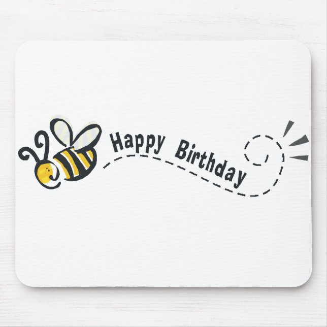 Happy Bee Birthday! Mouse Pad (Front)