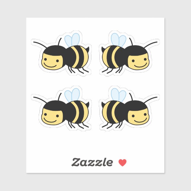 Happy Bee Buzzing Around Set of 4 (Sheet)