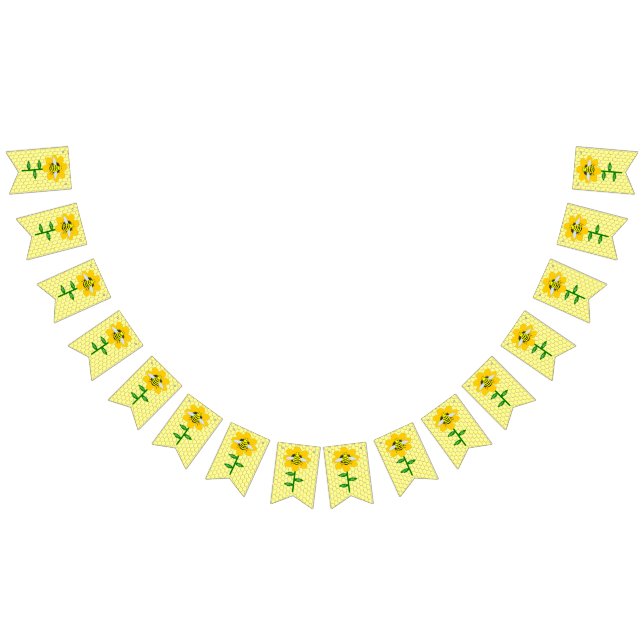 Happy Bee Day Birthday Bumblebee Bunting Flags (All)