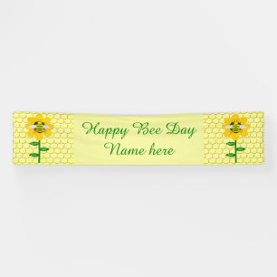 Happy Bee Day Birthday Bumblebee Custom Banner