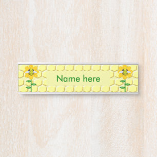 Happy Bee Day Birthday Bumblebee Custom Door Sign