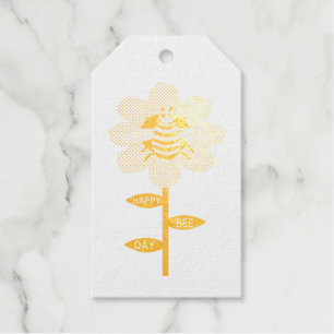 Happy Bee Day Birthday Bumblebee Custom Gift Tags