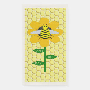 Happy Bee Day Birthday Bumblebee Napkin