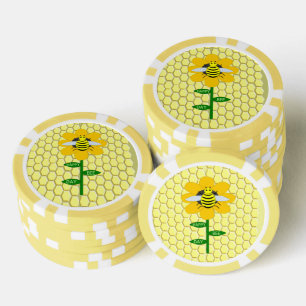 Happy Bee Day Birthday Bumblebee Poker Chips