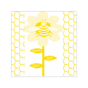 Happy Bee Day Birthday Bumblebee Self-inking Stamp