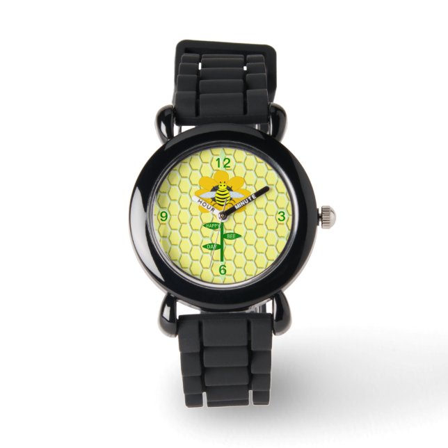 Happy Bee Day Birthday Bumblebee Watch (Front)