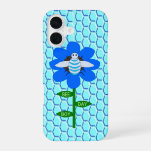 Happy Bee Day Boy Blue Birthday Bumblebee iPhone 16 Case