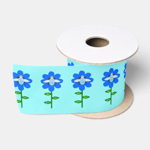 Happy Bee Day Boy Blue Birthday Bumblebee Satin Ribbon