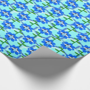 Happy Bee Day Boy Blue Birthday Bumblebee Wrapping Paper