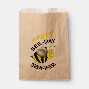 Happy Bee-Day Bumblebee Yellow Bumble Bee Birthday Favour Bag
