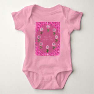 Happy Bee Day Girl Pink Birthday Bumblebee Custom Baby Bodysuit
