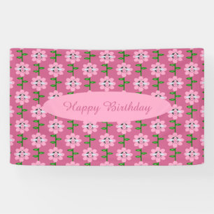 Happy Bee Day Girl Pink Birthday Bumblebee Custom Banner