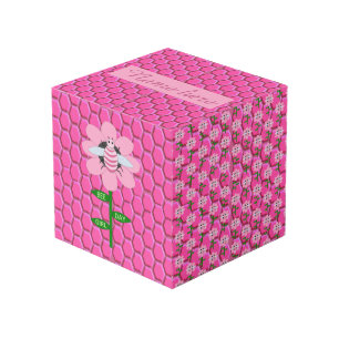 Happy Bee Day Girl Pink Birthday Bumblebee Custom Cube