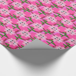 Happy Bee Day Girl Pink Birthday Bumblebee Wrapping Paper