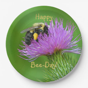 Happy Bee-Day Paper Plate