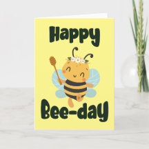 Happy Bee-day with Cute bee folded card