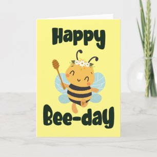 Happy Bee-day with Cute bee folded card