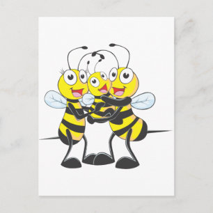 Happy Bee Family Postcard